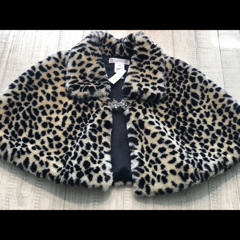 NWT Women’s Faux Fur Leopard Cape by WHBM